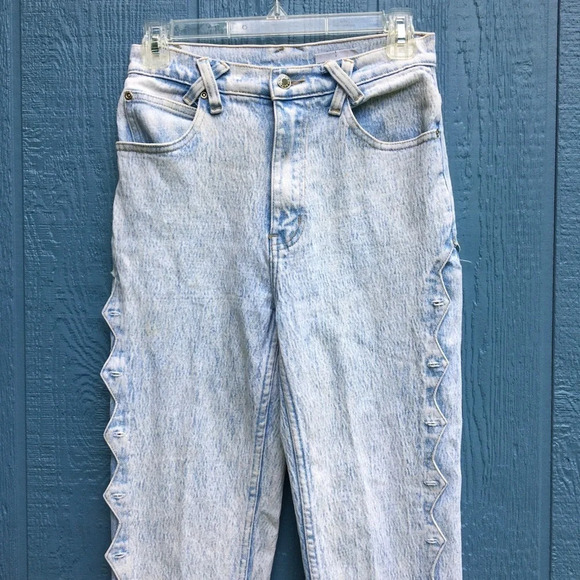 Vintage Acid Wash High Rise Mom Blue Jeans Denim 8 - Picture 3 of 9